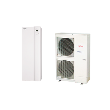 Fujitsu Waterstage HPDUO 11/3F High Power WGYK160DG9 / WOYK112LCTA osztott levegő-víz hőszivattyú beépített HMV tárolóval 10.8 kW